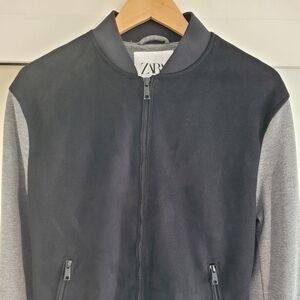 Zara Black and Gray Lightweight Jacket